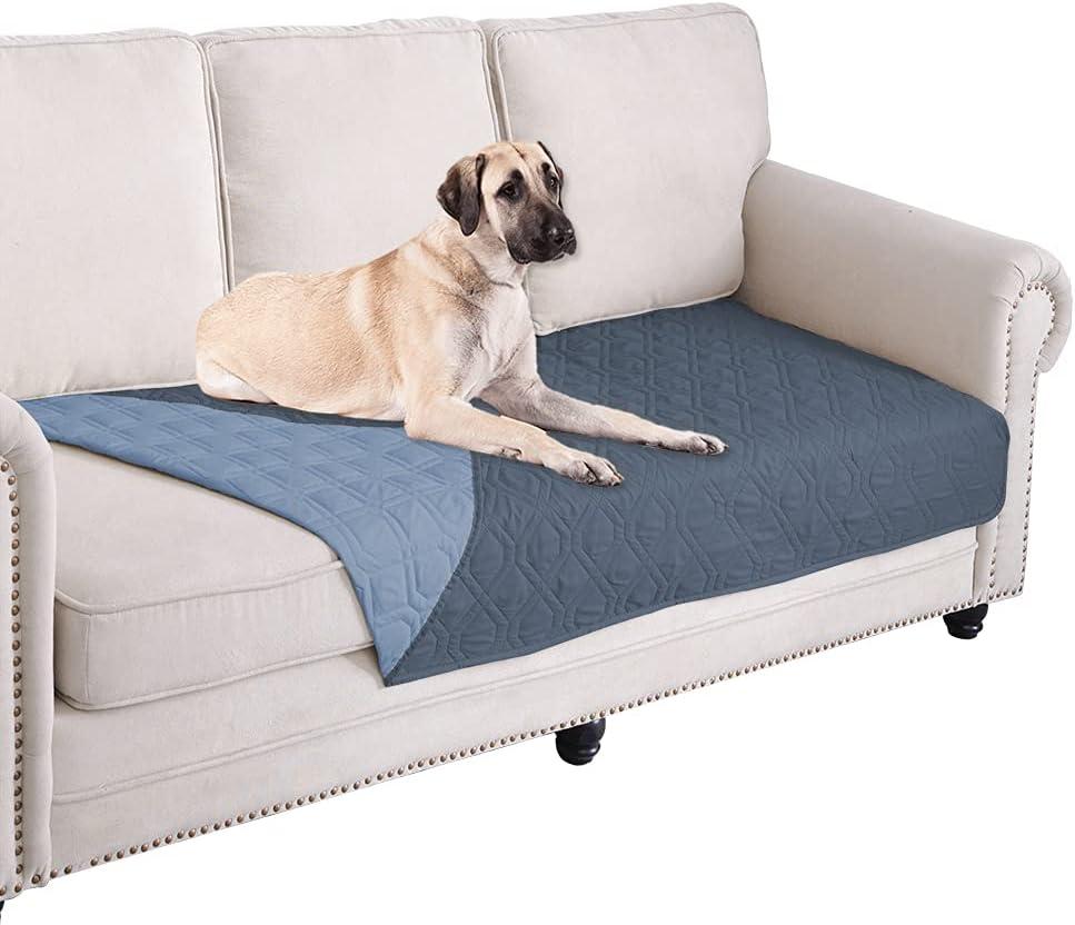 Ameritex Waterproof Dog Bed Cover Pet Blanket for Furniture Bed Couch Sofa Reversible (30x70 Inch (Pack of 1), Navyblue+stoneblue)