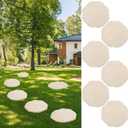6 Pack 15.5" Garden Stepping Stones Outdoor Octagon Resin Stepping Stone with Ground Stakes Plastic Decorative Pathway Pavers for Walkway Garden Lawn Yard Home