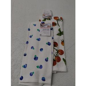 Kitchen Aid Kitchen Towels 2 Pack 16"/28" Blue Berry & Tomato Print Kitchen Aid Kitchen Towels 2 Pack 16"/28" Blue Berry & Tomato Print