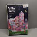 Villa Toys for Girls, 5 Stories 16 Rooms Villa Playset with Dolls, Lights, Furniture, Slide Accessories, DIY Pretend Toddlers House kit for 3 4 5 6 7 8 9 10 Year Old Kids (Pink), 30.7 X 26 X 23.8 Inches