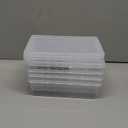 4 Pack Extra Large Pencil Box, Plastic Pencil Case Organizer, Clear Crayon Box Marker Organizer, Stackable Craft Organizers and Storage for Pen, Craft, Art Supply(Grey)