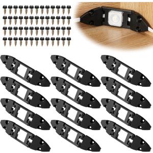 12 Pack Gable Light Clips Compatible with Govee H705 H805 Permanent Outdoor Lights with Screws a Variety of Roof Pitches Cable Management (Black)