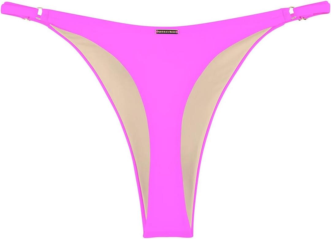 RELLECIGA Women's Adjustable High Cut Thong Bikini Bottom (Large)
