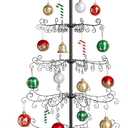 ELYKEN Christmas Ornament Display Stand Tree, 240 Hanger Hooks for Baubles and Holiday Decorations, 6 FT Iron Freestanding Rack with Stable Base, Easy Assembly, Black