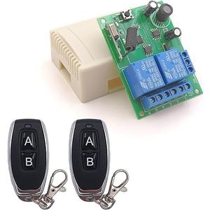 DieseRC DC 12V 24V 30V Secure Remote Control Switch Universal Wireless 433Mhz Rf 10A Relay Receiver Board with 2 Transmitter Key Fobs for Motor Light Gate Door DIY Wireless Controller