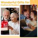 Neck Reading Light Book Lovers Gifts, Rechargeable 2000mAh 10-80Hrs Eye-friendly Wide Lamp Book Light, Birthday Mothers Day Gifts for Mom Wife Women Readers, Camping Knitting Crochet Accessories (Black)