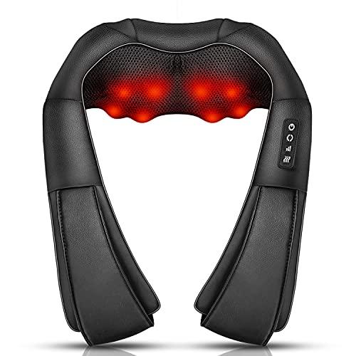 Neck Massager with Heat, Shiatsu Massager for Neck, Back, Shoulder, Foot and Leg, Deep Tissue 3D Kneading Massage for Relax Muscles at Home and Offie,Back Massagers for Women and Men