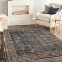 CHAMPLANT Washable Area Rug 3'x5' Vintage Traditional Floor Cover Foldable Thin Rugs Retro Kitchen Indoor Distressed Non Slip Carpet Floral Print Mat Bedroom Living Room