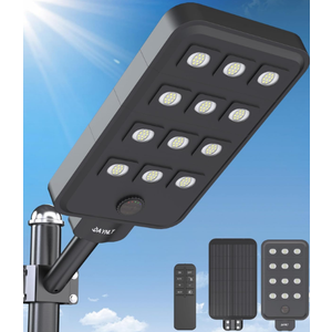 JAYNLT X-13000W Solar Street Lights Outdoor, Ultra-Large 6500K Commercial Parking Lot Lights Dusk to Dawn,IP67 Waterproof Solar Power Flood Security Light for Playground,Road 