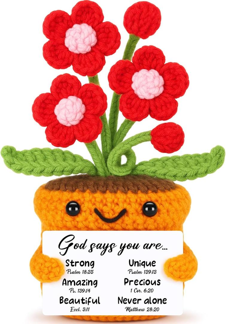 Agantree art Christian Religious Gifts for Women Daughter Mom Birthday Inspiration Faith Based Spiritual Godly Office Decor Friends Sister Coworker Encouragement God Says You are Handmade Flowers, 2.4 x 2.8 x 4.7 inches