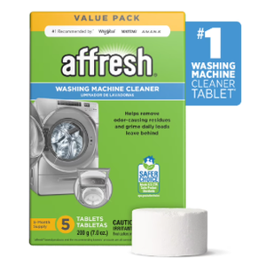 Affresh Washing Machine Cleaner, Helps Power Away Odor Causing Bacteria & Grime Deep Inside Pump, Valve & Hoses, 5 Time Release Tablets, 5 Month Supply,  Count (Pack of 1)