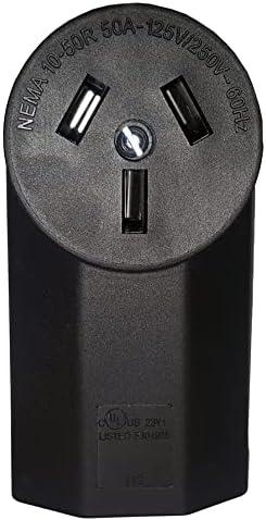 50 Amp 125/250 Volt 10-50R 3-Pole, 3-Wire Connector Receptacle Outlet