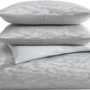 Vera Wang - King Comforter Set, Luxury Bedding Set with Matching Shams, Chic Room Essentials (Illusion Grey, King)