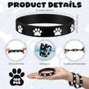 Soulchen 100 Pcs Paw Print Silicone Bracelets Dog Paw Print Rubber Wristbands for Birthday Puppy Animal Decorations Goodie Bag Party Favor Stuffers Silicone Bracelets (Black)