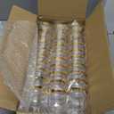 DI QIU REN 120 Pcs 5oz Dessert Cups with Gold Rim and Golden Spoon, Plastic Dessert Parfait Cup Clear Appetizer Pudding Cup, Round Serving Goblet Cups Shot Glasse (Round Goblet with Gold Rim-60Pack)