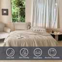 NSNLGSGC Tan Ruffle Gingham Comforter Set Queen, Pre-Washed Ruffled Taupe Plaid Checked Comforter Bedding, 3 Pieces Vintage Farmhouse Grid Bedding Set(Tan Gingham, Queen)