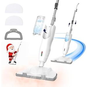 Steam Mop with 2pcs Washable Pads, 30s Quick-Heating, Lightweight, 12.5oz Removable Water Tank, 260℉ for Cleaning and Sanitizing Hardwood, Marble, Tile and Carpet
