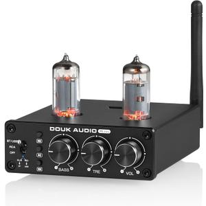 Douk Audio P6 MINI HiFi Vacuum Tube Preamp Bluetooth Stereo Audio Pre-Amplifier Tone Control