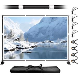 10 x 8FT Backdrop Banner Stand, Heavy Duty Adjustable Photo Background Support Frame Kit, Step and Repeat Stand for Photo Booth, Parties, Exhibition, Trade Show, Wedding (Black)