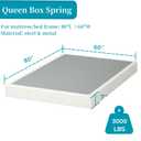 7 Inch Box Spring for Queen Bed,High Profile Strong Metal Frame Mattress Foundation, Quiet Noise-Free,Easy Assembly, 3000lbs Max Weight Capacity