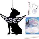 Pitbull Memorial Suncatcher, Personalized Dog Angel Wings Ornament with Name Date, Loss of Dog Sympathy Gift, Dog Passing Away Gift, Pet Loss Bereavement Gifts, Dog Loss Remembrance Gifts