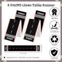 4 PCS Race Car Table Runner 71 x 13'' Checkered Table Runner Black and White Road Table Runner for Two Fast Car Theme Birthday Racing Party Decor Events Supplies