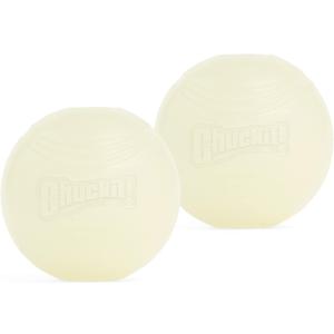 Chuckit! Glow in the Dark Bouncy Balls - Ball for Dogs, Chuckit Dog Toy, Max Glow Balls - Medium, 2.5 Inch Pack of 2