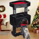 BEWISHOME Cat Tree Tower for Indoor Gothic Cat Trees with Coffin Bed, Cat Condo Cat House with Scratching Posts, Cat Shelves with Spider Toy, Pet Play Activity Center Black with Red, MMJ95R