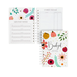Paper Junkie Floral Monthly Budget Planner, Bill Organizer with 24 Pockets, Debt Payoff Tracker, Payment Checklist (5 x 7 In Budget Notebook)