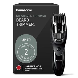Panasonic Cordless Beard Trimmer for Men with Precision Dial, 19 Adjustable Length Settings, Rechargeable Battery, Washable - ER-GB42-K (Black)
