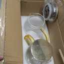 Glass Pitcher with Lid, 2Pcs Elegant Heat Resistant Cold 2 Lite Brew Pitchers for Fridge Hot Cold Water Coffee Milk Lemonade BeverageVertical StripesLemonade Beverage