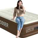 VOSSER Twin XL Air Mattress with Built-in Pump, 18" Raised 80 Extra Long Inflatable Blow Up Mattress, Flocked Top Single Air Bed for Home, Guests & Camping, Thick Twin Size Air Mattress