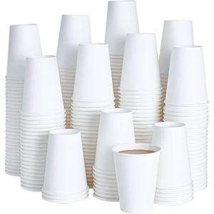 LITOPAK 240 Pack 12 oz Disposable Paper Coffee Cup, White Paper Hot Coffee Cups, Suitable for Party, Picnic, Travel, and Events