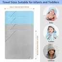 4 Pack Hooded Baby Towels, 32x32 Inch Absorbent Bath Towels, Soft Coral Fleece Hooded Towel for Newborns, Infants, and Toddlers Baby Bath Essentials (2X Light Gray + 2X Sky Blue)