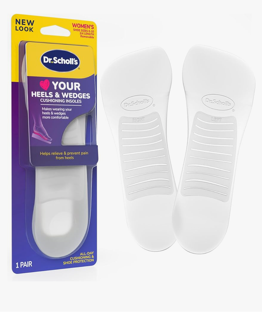 Dr. Scholl's Love Your Heels & Wedges 3/4 Length Insoles, All-Day Comfort for High Heeled Shoes, Relieve & Prevent Shoe Discomfort, Absorbs Shock, Arch Support, No-Show Discreet Insert, 1 Pair
