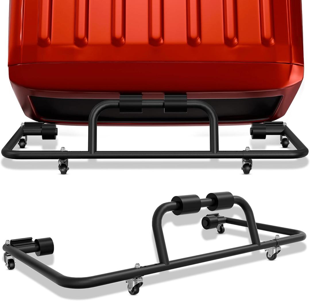 YZONA Adjustable Hard Top Carrier Hardtop Storage Cart Compatible with 1976-2026 Jeep Wrangler JK JL YJ TJ JKU JLU Unlimited and Newer Jeep Wrangler CJ-7 Sliding Bracket Rack Movable, 2/4 Door-Black