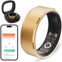 Smart Ring Health Fitness Tracker for Women Men (10#(19.8mm), Gold)