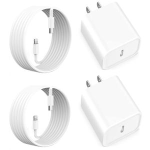 iPhone Fast Charger,[Apple MFi Certified] iPhone Charger Fast Charging Apple Wall Charger Block 6FT USB C Lightning Cable Cord Type C Adapter for iPhone 14 Pro Max/13/12 Mini/11/10/XS Max/XR/X/8/7/SE (White)