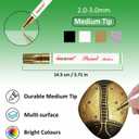 Paint Markers,4 Colors Oil-Based Waterproof Quick Dry Permanent Paint Pens for Metal, Wood, Fabric, Plastic, Canvas, Glass, Rock, Tire, DIY Craft (Metallic Gold,Metallic Silver,Black,White)