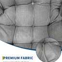 Garvee Oversized Wicker Lounge Chair with Cushion and Metal Frame | Outdoor Papasan Rocking Chair, Patio Rattan Egg Rocker for Balcony Backyard Porch Bedroom (Grey)