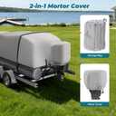 KAKIT Boat Cover, 1400D Waterproof Cover (25'-28'Long, 102" Wide, Gray)