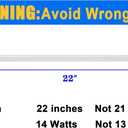 22 Inch T5 Fluorescent Light Bulb 14 Watt F14T5/WW Compatible with Sylvania Satco Philips GE Under Cabinet Lamp Light 3000K Warm White 800 Lumen G5 Base 6 Count