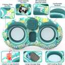 Sunikko X 5-in-1 Pool Floats Adult Heavy Duty River Tube, 2 Person Water Lounge Tanning Pool with Backrests, Built-in Cooler, Cup Holders, Deluxe Pool Toys for Summer Relaxation, X-Large