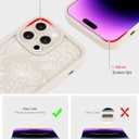 Compatible with iPhone 13 Pro Case, White Floral Flower Aesthetic Design for Girls Women Full Camera Lens Soft Silicone Shockproof Protective Cover