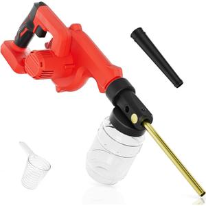 Rozlchar Electric Diatomaceous Earth Duster Compatible for Milwaukee 18V Battery(No Battery), Garden Dust Applicator with 1L Capacity w/7.5" Nozzle, Versatile Leaf Blower & Powder Sprayer (Red)