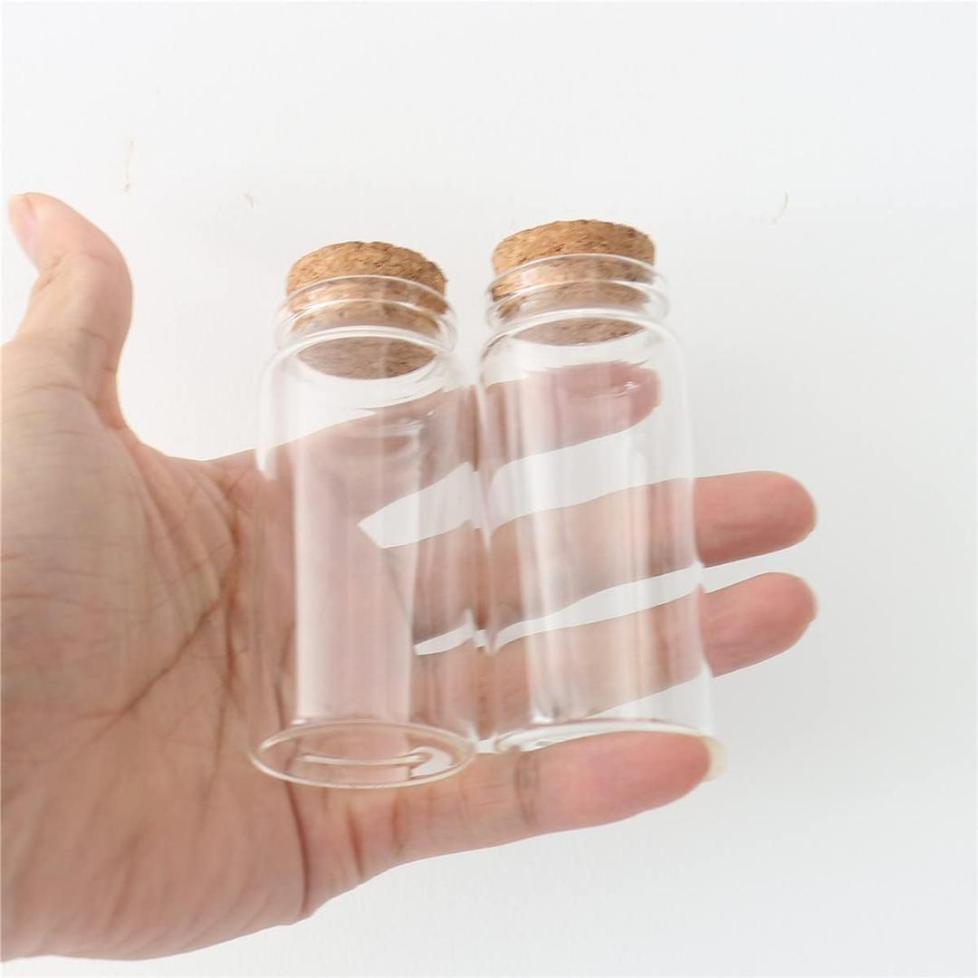 8 Pcs Small Glass Bottles Stopper Vials 60ml,Glass Jars with Cork Storage Container (1.45x2.75inch) diameter: 37mm, height: 80mm, Opening: 26mm