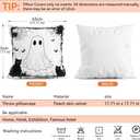 OBSEDE Fall Pillow Covers 18x18 Set of 4, Black Cat Cute Ghost Harvest Cushion Cases Inserts for Sofa Couch Bed Home Decor Thanksgiving Farmhouse Decorations, Single-Sided Print