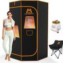 M METERXITY Portable Sauna for Home, Thickened 600D Steam Sauna Tent, Home Sauna Box with 3L 1500w Steamer, 9 Levels Heat, Folding Chair, Remote Control