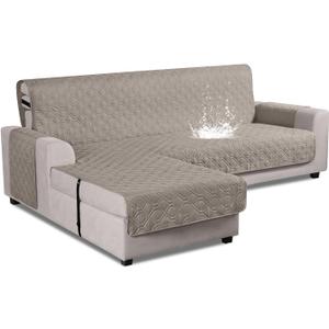 VANSOFY Upgraded Sectional Couch Covers 100% Waterproof L Shaped Sofa Slipcover Reversible Chaise Lounge Cover for Sectional Sofa Furniture Protector Cover for Pets Dog Cat(Small, Khaki)