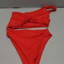 XXTAXN Women's Sexy Thong Cutout Monokinis Tie Beach One Piece Swimsuit Bathing Suit (Red, Small)